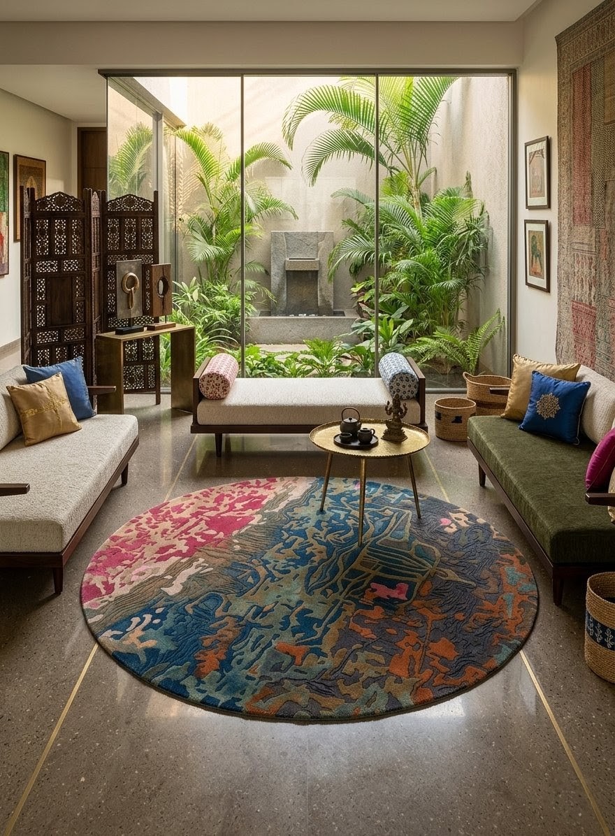 Elegant Floral Hand-Tufted Carpet